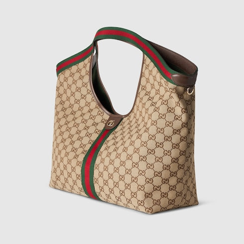 Gucci Giglio large tote bag - beige and brown GG canvas