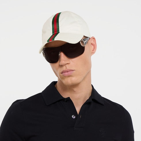 Cotton baseball hat with Web - white