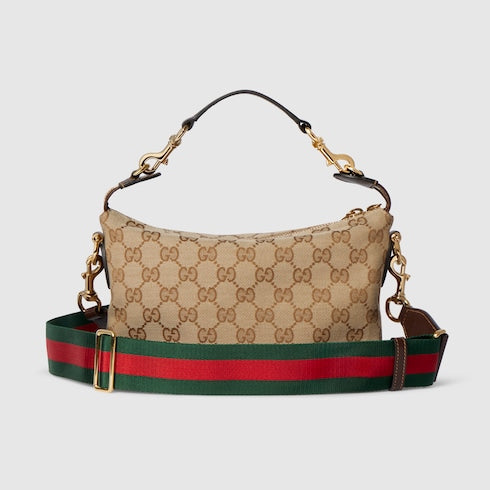 Brera small crossbody bag - sand and brown GG canvas
