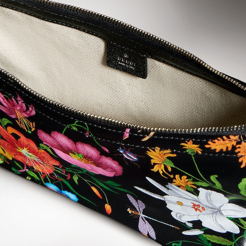 Lady Lunetta small shoulder bag - black and multicolor canvas
