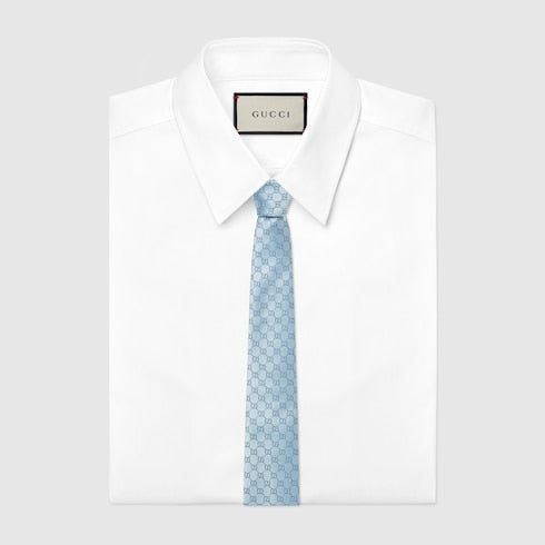 GG silk tie - Sky Blue