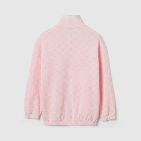 Children's GG cotton zip jacket - light pink