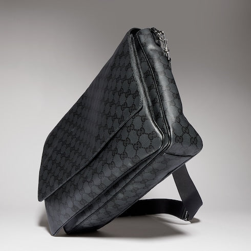 Gucci Essence Classic medium crossbody bag - black GG canvas