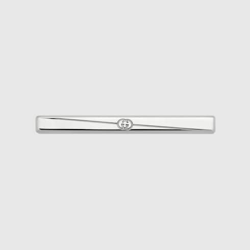 Diagonal Interlocking G tie bar - 925 sterling silver
