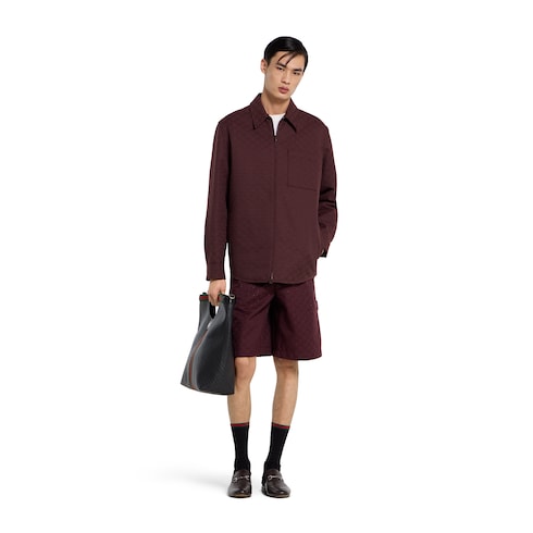 GG canvas zip jacket - burgundy