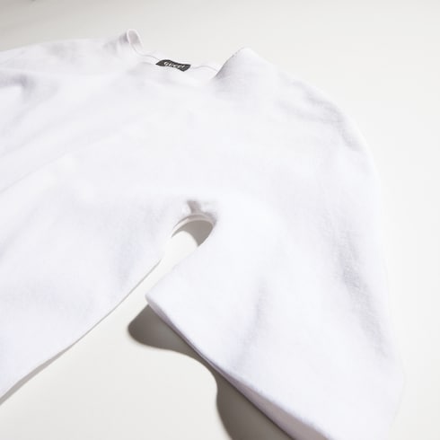 Seamless stretch nylon jersey T-shirt - white