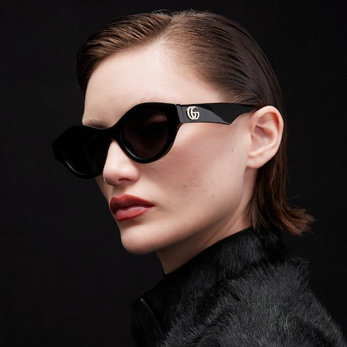 Cat-eye frame sunglasses - black