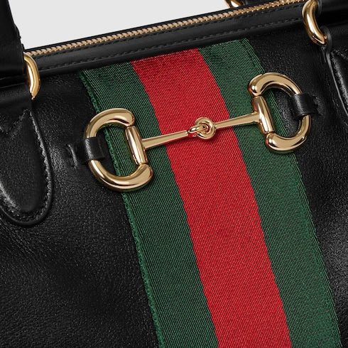 Borsetto large boston bag - black leather