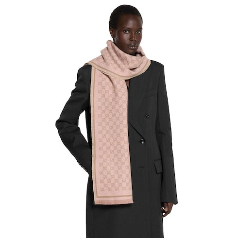 GG wool scarf - light pink