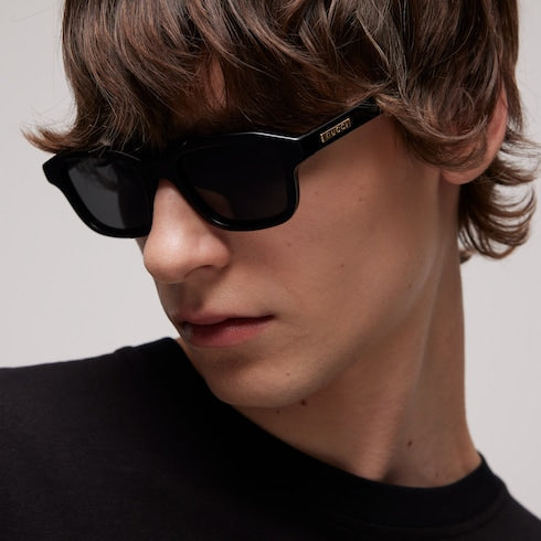 Rectangular-frame sunglasses - black