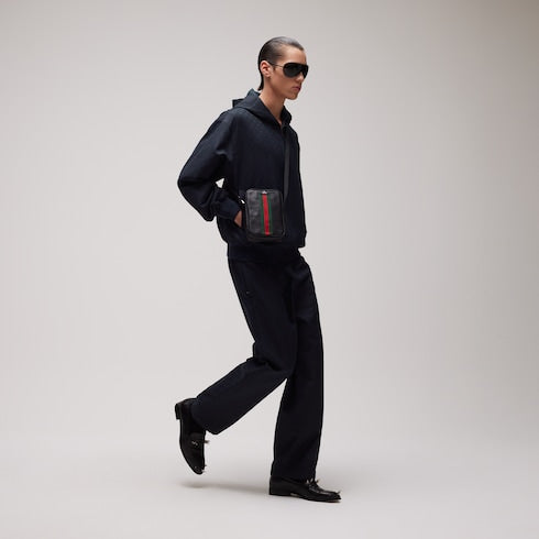 GG cotton canvas zip jacket - dark blue