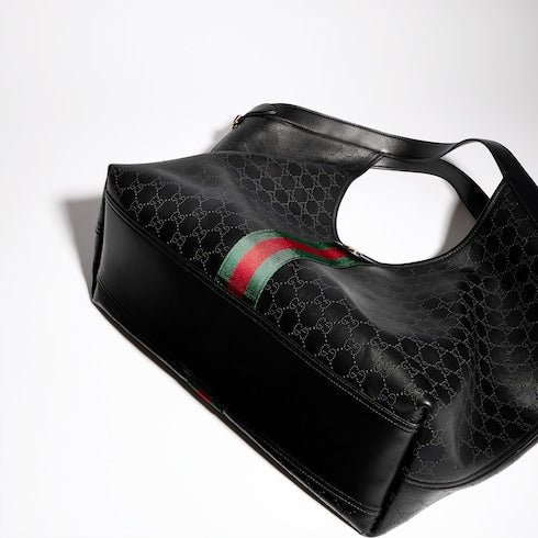 Gucci Giglio large tote bag - black GG leather