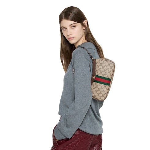Ophidia small shoulder bag - beige and brown GG fabric