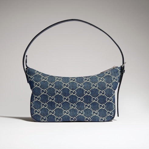 Lady Lunetta small shoulder bag - dark blue GG denim