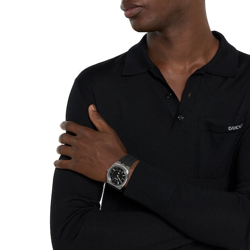 GUCCI 25H rubber strap, 40mm - black rubber