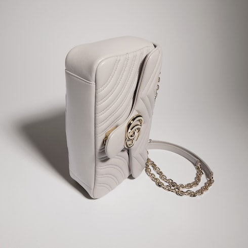 GG Marmont medium shoulder bag - light grey leather