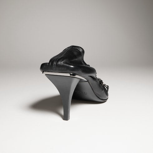 Women's Vittoria pump with elastic - black soft nappa leather