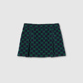 Children's GG cotton mini skirt - navy and green
