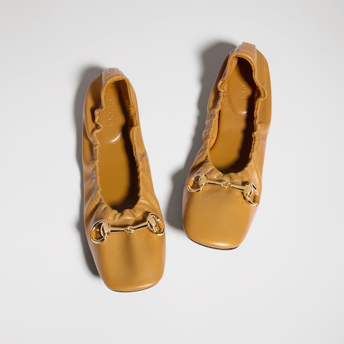 Women's Prima ballet flat - medium brown leather