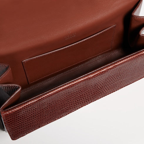 Dionysus lizard medium shoulder bag - chestnut