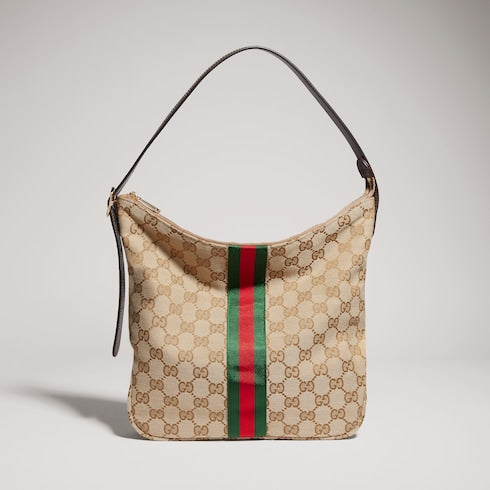 Lunetta medium crossbody bag - sand and brown GG canvas