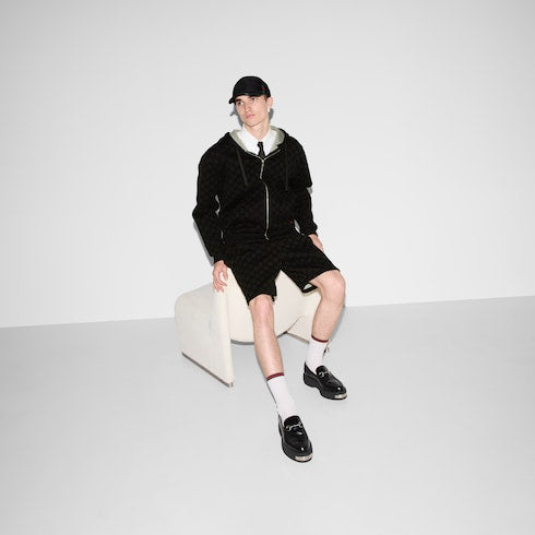 Printed jersey basketball shorts - black
