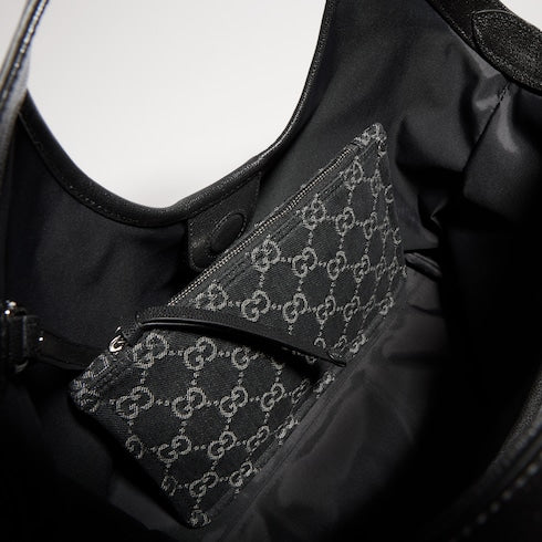 Gucci Giglio small tote bag - black GG denim