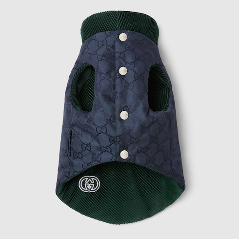 Reversible corduroy pet coat - green