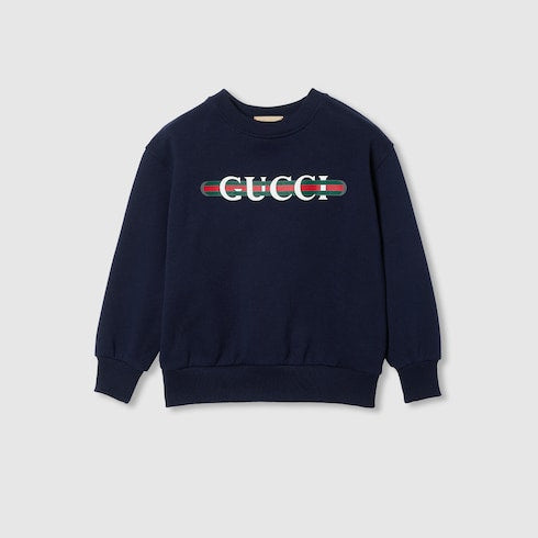 Children's cotton sweatshirt with Web - dark blue