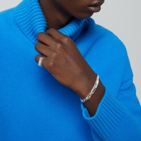 Diagonal Interlocking G bracelet - 925 sterling silver