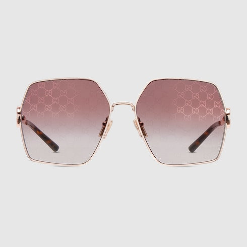 Oval frame sunglasses - rose gold