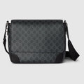 GG Emblem medium crossbody bag - black fabric