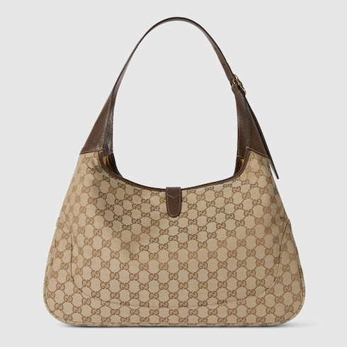 Gucci Jackie 1961 large crossbody bag - sand and brown GG canvas