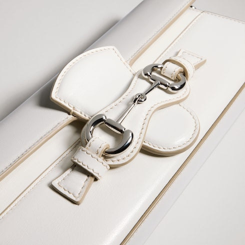 Wallet on chain with Horsebit - white leather