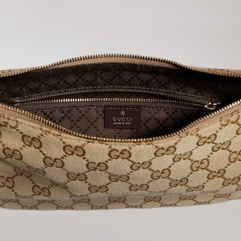 Lady Lunetta Chain small shoulder bag - sand and brown GG canvas