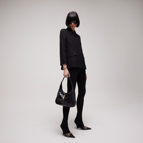 Linen blend caban - black