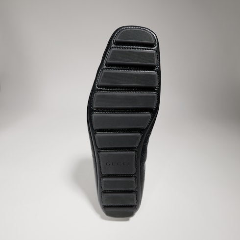 Men's sneaker with driver sole - black leather