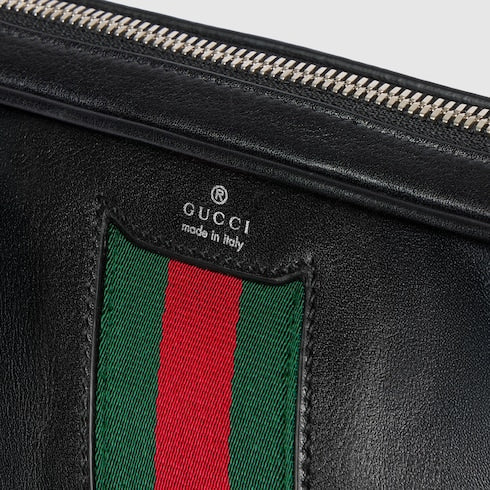 Web Trademark small crossbody bag - black leather