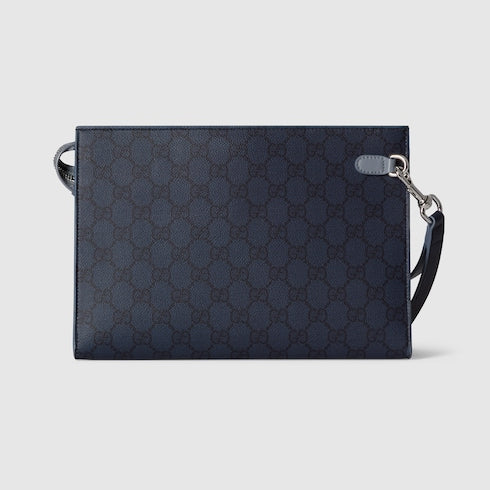 Dusty blue trim medium pouch - dark blue GG Supreme