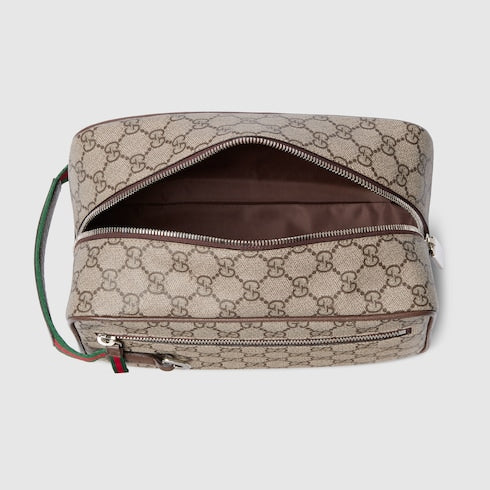 Medium GG toiletry case - beige and brown GG Supreme