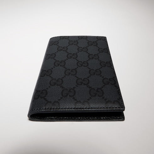 Gucci Essence Classic passport case - black GG canvas