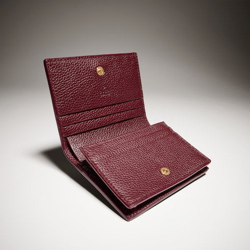Bi-color GG Marmont small wallet - black and red leather