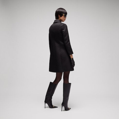 GG viscose jacquard coat - black