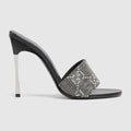 Women's crystal Bombshell slide sandal - black GG crystal
