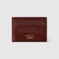 Lira python card case - dark brown