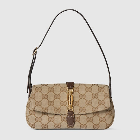 Gucci Jackie small shoulder bag - sand and brown GG canvas