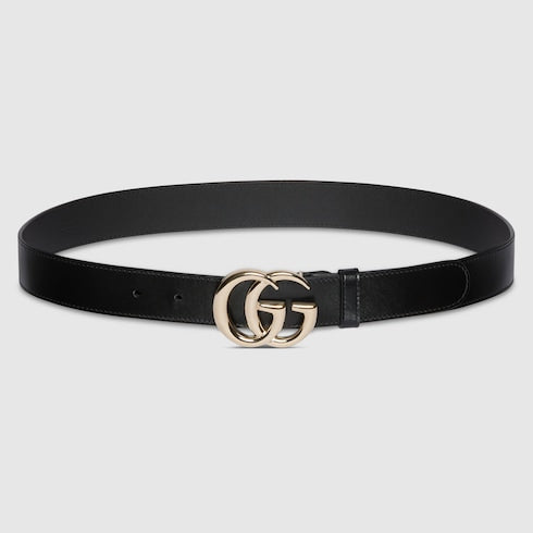 GG Marmont thin belt - black leather