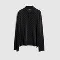 Viscose GG jacquard polo shirt - black