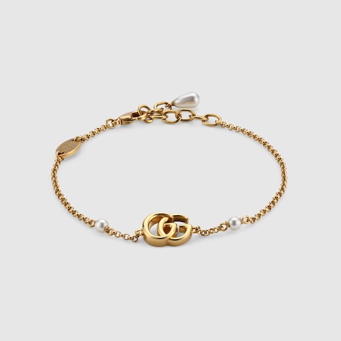 GG Marmont chain bracelet with charm - yellow gold-toned metal