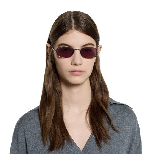 Oval frame sunglasses - silver